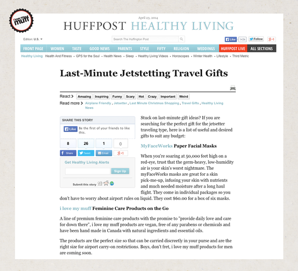 I Love My Muff Makes Huffpost Top Travel Gifts
