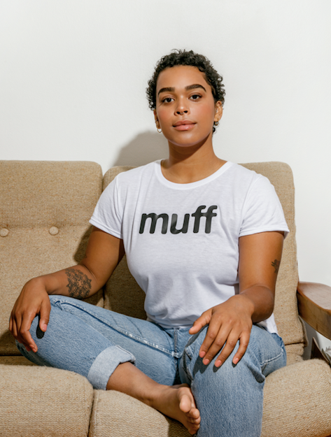 I Love My Muff T-Shirt WHITE Best sensitive skin natural pH balanced cruelty-free vegan nontoxic feminine intimate hygiene self care products.  Non-drying hypoallergenic clean self-care products hygiene menstrual period personal cleansing for post-waxing sugaring shaving hair removal after intimacy work out and exercise vaginal health body care female-founded hormone-free postpartum relieve itching reduce odor soothe chafing ease menopausal discomfort minimizes irritation razor bumps ingrown hairs dryness 
